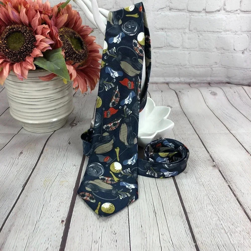 new old silk tie golf design